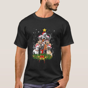 T-shirt Pitbull Arbre de Noël Ornements Amoureux de les ch