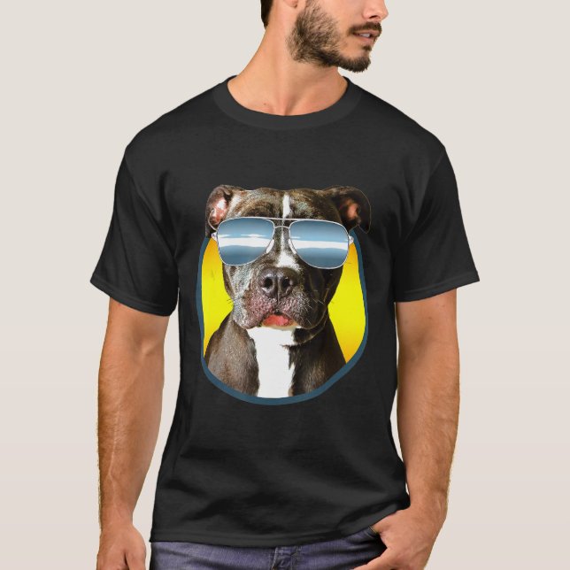 T-shirt Pitbull Avec Des Nuances Sur Pit Bull (Devant)