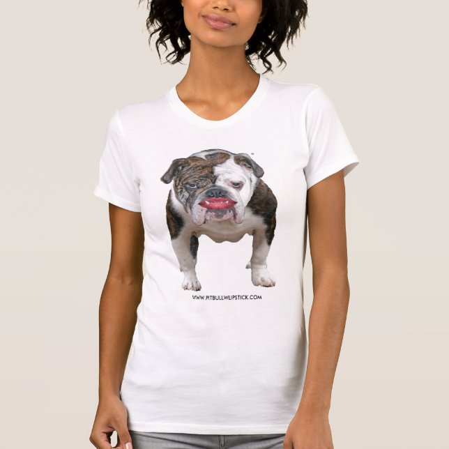 T-SHIRT PITBULL AVEC LE ROUGE À LÈVRES (Devant)
