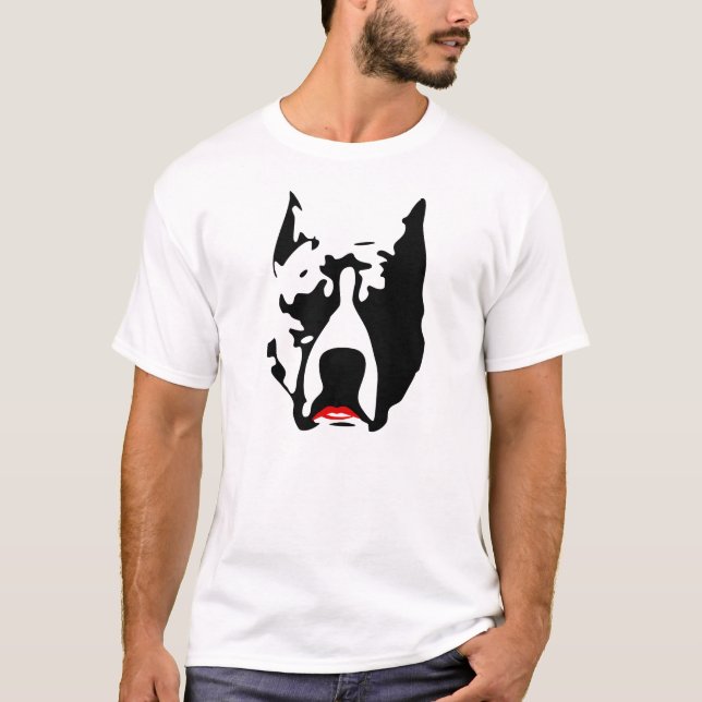 T-shirt Pitbull avec le rouge à lèvres (Devant)