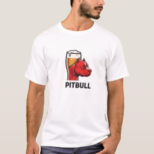 T-shirt Pitbull & Beer Art Logo