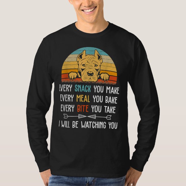 T-shirt Pitbull Chaque Snack Que Vous Faites Chaque Repas  (Devant)