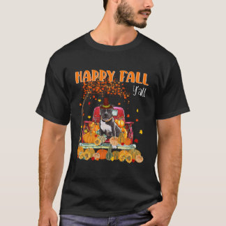 T-shirt Pitbull Chien Automne Automne Citrouille Camion Ma
