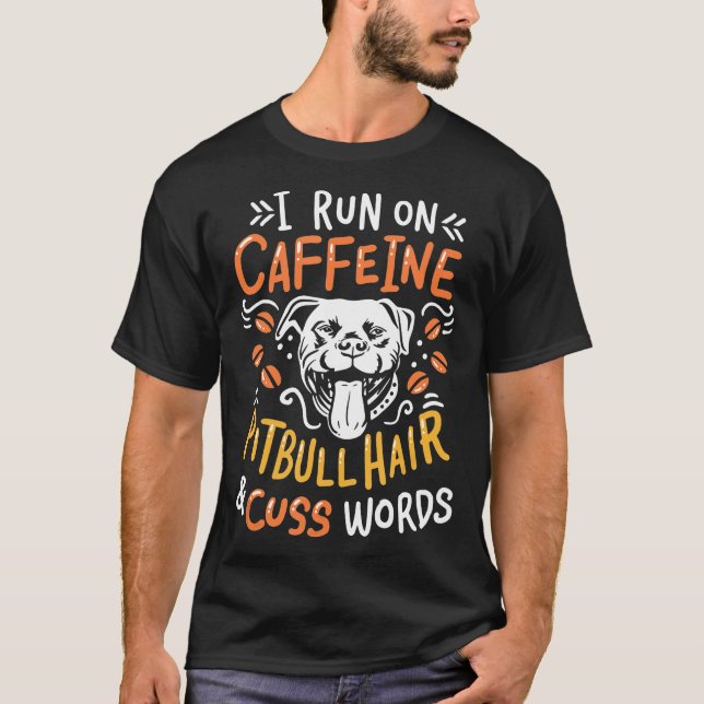 T-shirt Pitbull Chien Café - Nouveau (Devant)