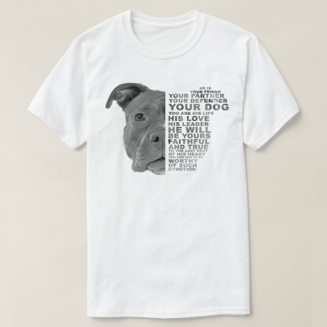 T-shirt Pitbull Chien Il Est Votre Ami Votre Partenaire Vo (Design devant)