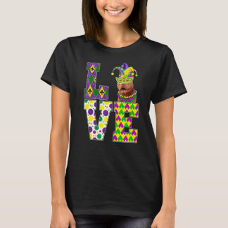 T-shirt Pitbull Chien Love Mardi Gras Carnavals Puppy Love