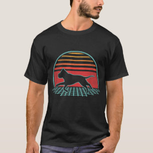 T-shirt Pitbull Chien Retro Vintage 80s Style Amoureux des