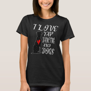 T-shirt Pitbull Chien Silhouette I Love Tap Dancing Et Chi