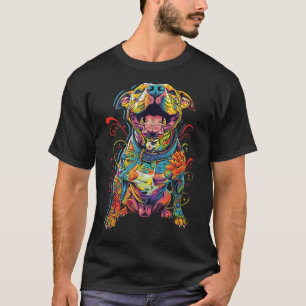 T-shirt Pitbull Chien tatoué Colorful Chien tatoué Maman
