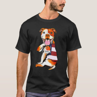T-shirt Pitbull Chien Tattoo J'aime papa
