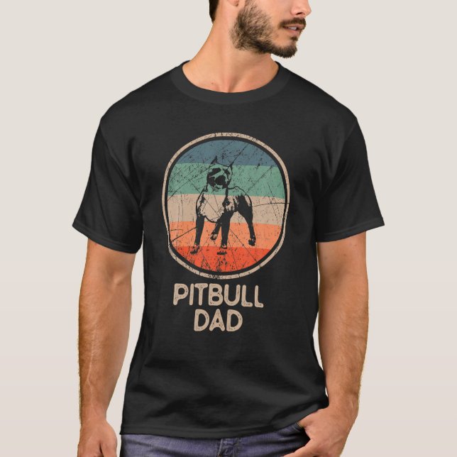T-shirt Pitbull Chien - Vintage Pitbull Papa (Devant)