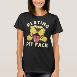 T-shirt Pitbull Chiot Repose Pit Face Drôle Drôle Distress