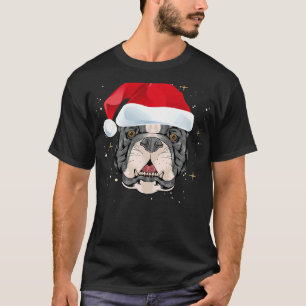 T-shirt Pitbull Christmas Chien portant le chapeau du Père