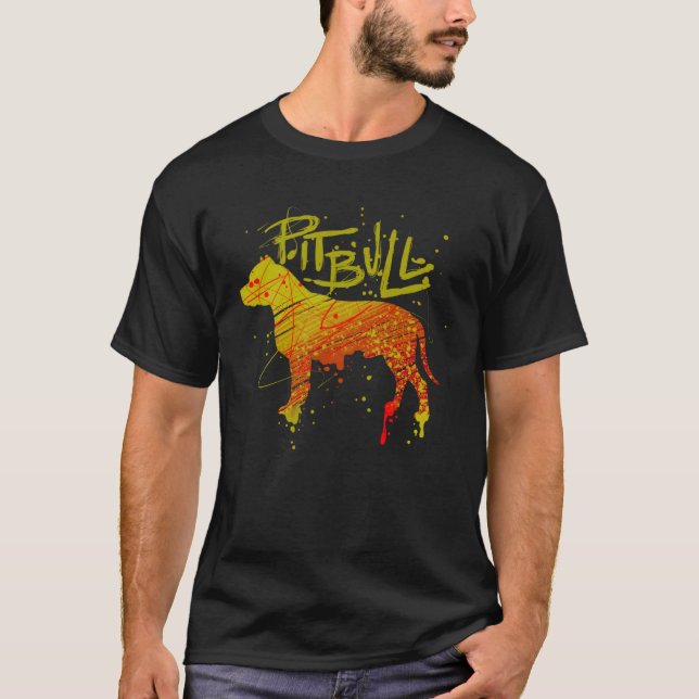 T-shirt Pitbull Coloré (Devant)