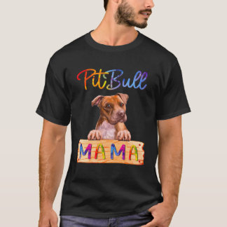 T-shirt Pitbull coloré maman chien