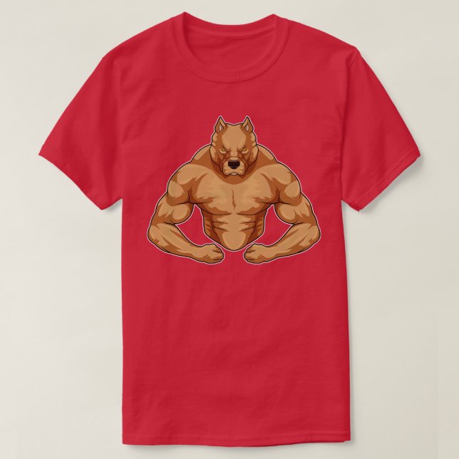 T-shirt Pitbull comme Bodybuilder extrême (Design devant)