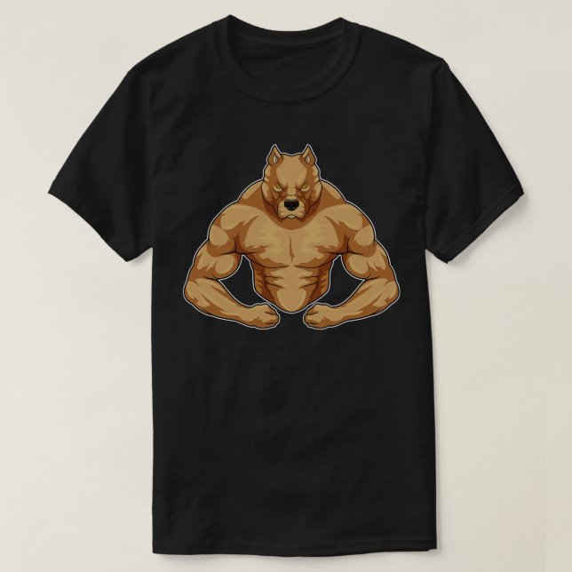 T-shirt Pitbull comme Bodybuilder extrême (Design devant)