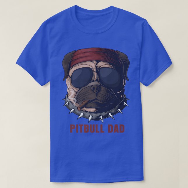 T-shirt Pitbull Dad American Pit Bull Dog US Flag 4th Of J (Design devant)