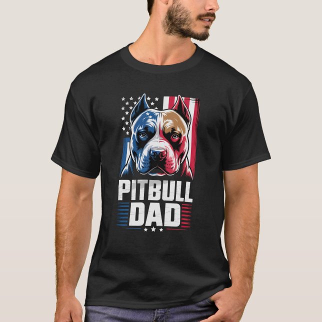 T-shirt pitbull dad mens (Devant)