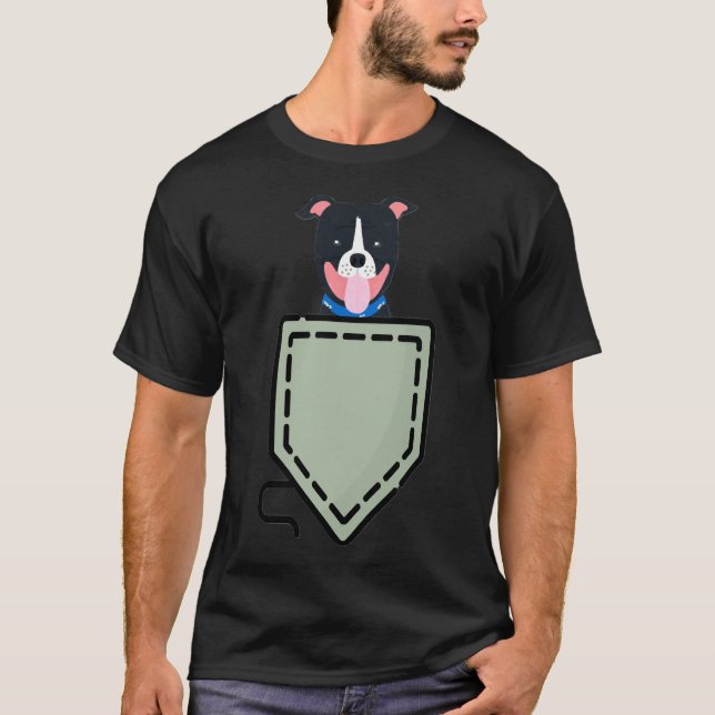 T-shirt Pitbull dans la poche (Devant)