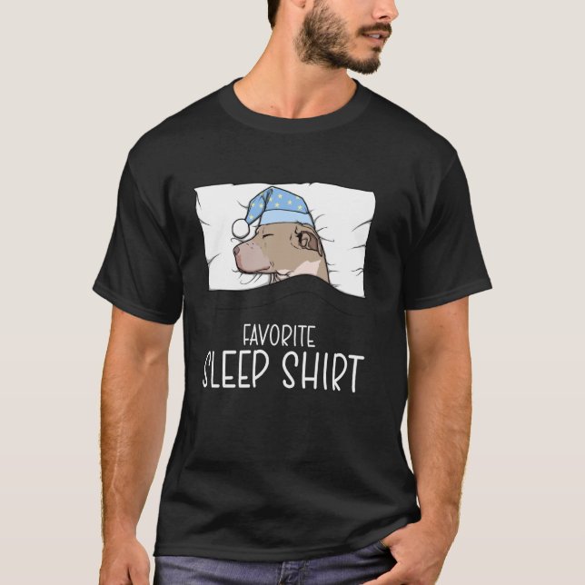 T-shirt Pitbull de chemise de nuit préférée, chien Pitbull (Devant)