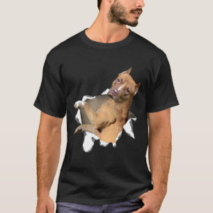 T-shirt Pitbull Déchiré Pitbull Chien Chemise Déchirée Chi