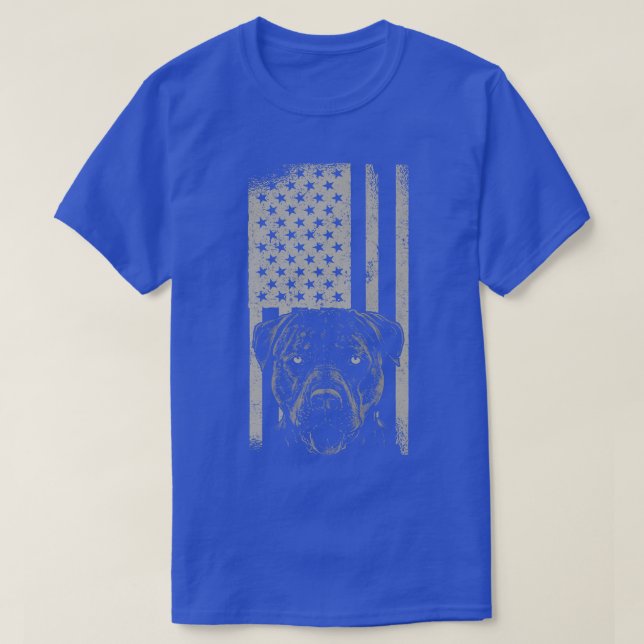 T-shirt Pitbull Dog American Pit Bull USA Flag Premium T-S (Design devant)