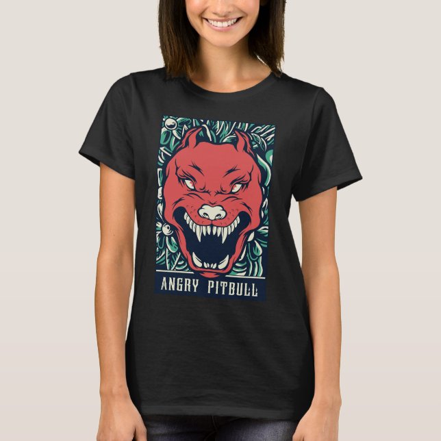 T-shirt Pitbull en colère (Devant)