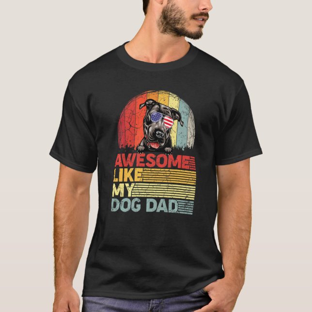 T-shirt Pitbull en Détresse Incroyable Comme Mon Papa Chie (Devant)