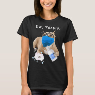 T-shirt Pitbull Ew Personnes Chien Portant Un Masque Visag