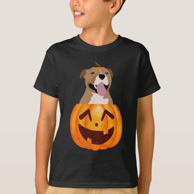 T-shirt Pitbull Halloween (Devant)
