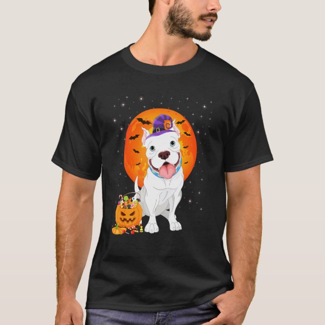 T-shirt Pitbull Halloween Costume Citrouille Pitbull (Devant)