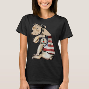 T-shirt Pitbull I Love Papa Tattoo Fête des pères