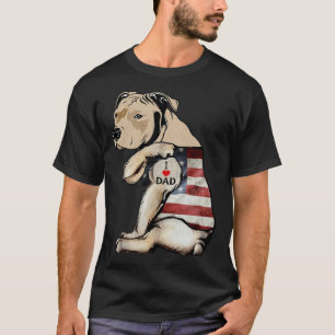 T-shirt Pitbull I Love Papa Tattoo Fête des pères
