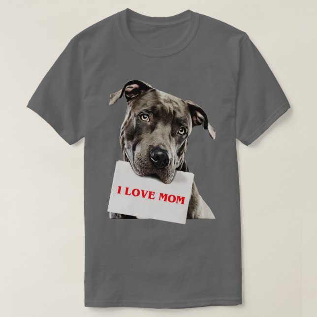 T-shirt Pitbull J'aime maman (Design devant)