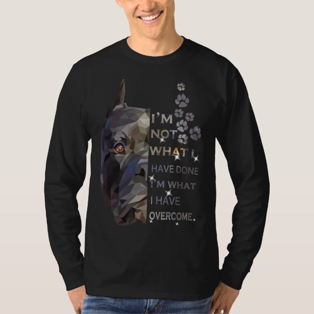 T-shirt Pitbull Je Suis Ce Que J'Ai Surmonté (Devant)