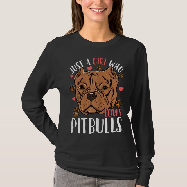T-shirt Pitbull Juste Une Fille Qui Aime Les Pitbulls (Devant)