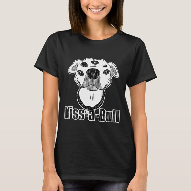 T-shirt Pitbull Kiss-A-Bull Kissable Graphique (Devant)