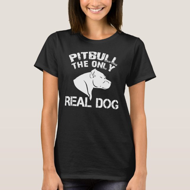 T-shirt Pitbull, le seul vrai chien (Devant)