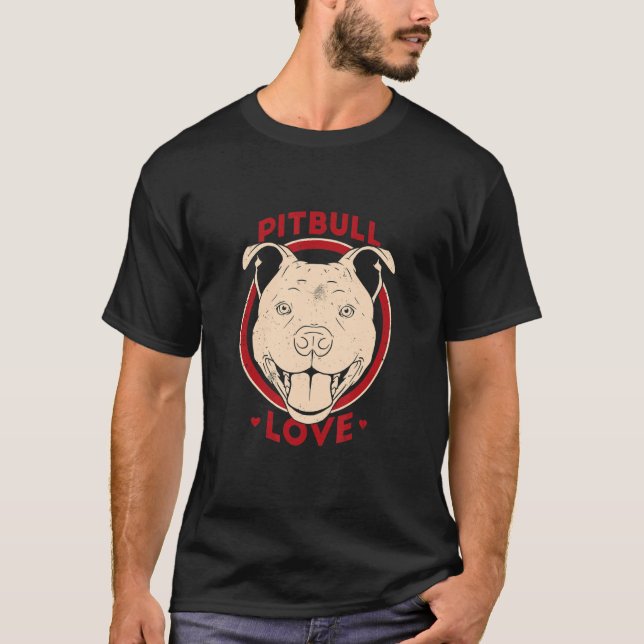 T-shirt Pitbull Love Chien (Devant)