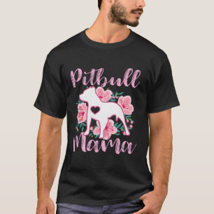 T-shirt Pitbull Mama K Fleurs Pittie Maman Mères Thème
