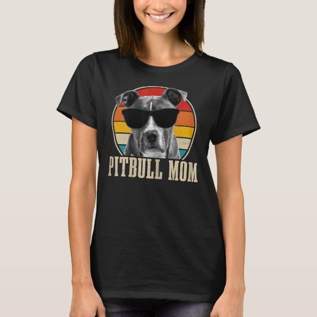 T-shirt Pitbull Maman Vintage Funny Pitbull Chien (Devant)