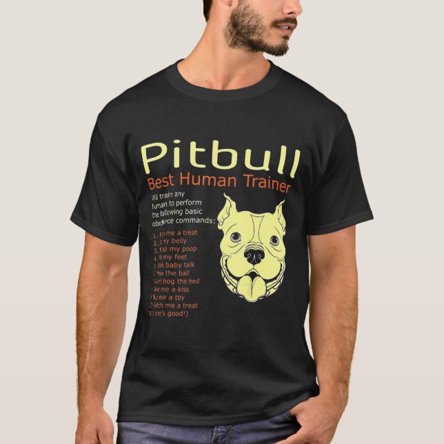 T-shirt Pitbull Meilleur Entraîneur Humain Entraînera N'Im (Devant)