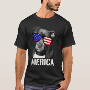 T-shirt Pitbull Merica Patriotic Chien Pit Bull Patriot