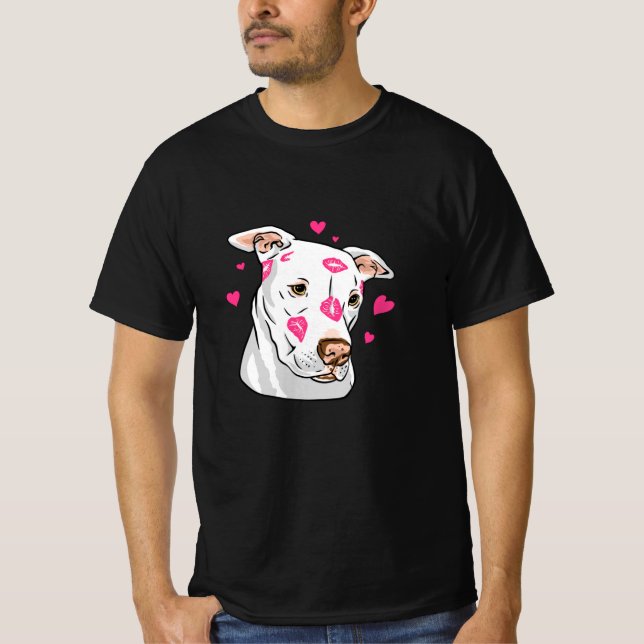 T-shirt Pitbull mignon coeur d'amour (Devant)