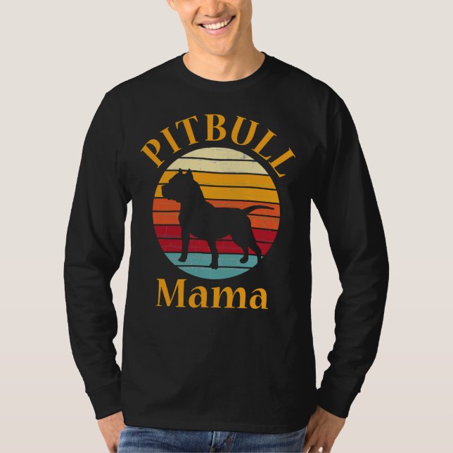T-shirt Pitbull Mom Pit Bull Mama Pittie Pitty Joli Chien  (Devant)