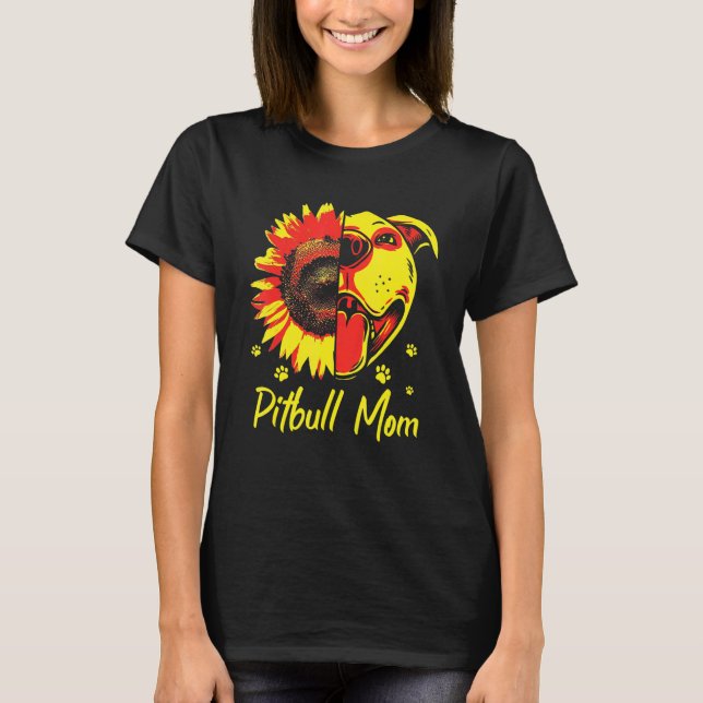 T-shirt Pitbull Mom Terrier Pibble Dog  Owner Mommy (Devant)