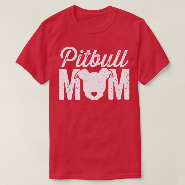 T-shirt Pitbull Mom White (Design devant)