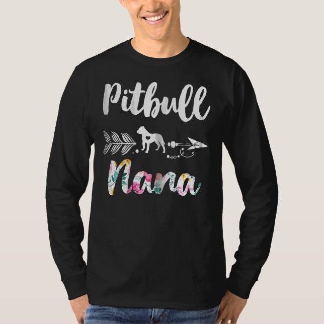 T-shirt Pitbull Nana Pitbull mignonne Tee - shirt grand-mè (Devant)