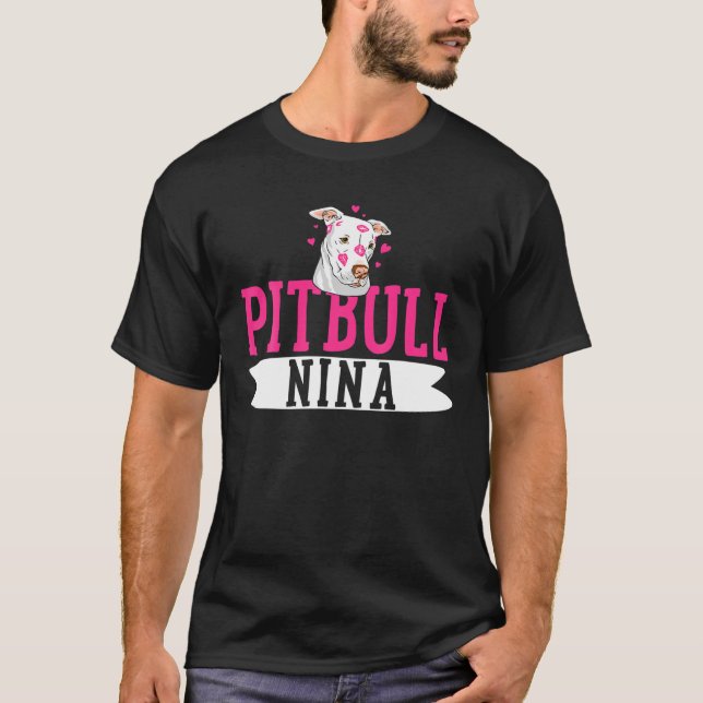 T-shirt Pitbull Nina Pit Bull Terrier Dog Pibble Propriéta (Devant)